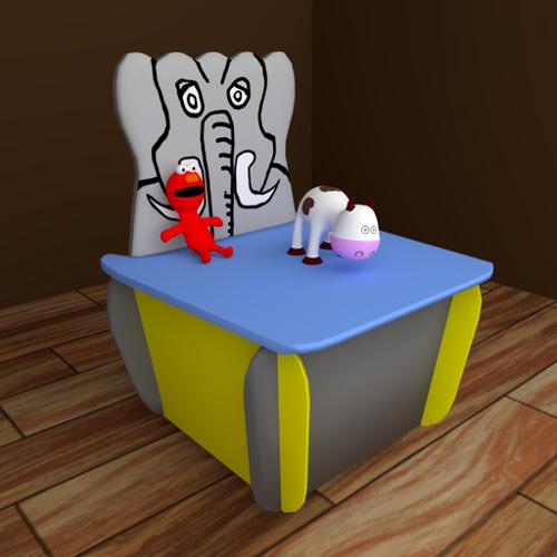 Cow & Elmo toys with elephant chairbox textured BDF preview image